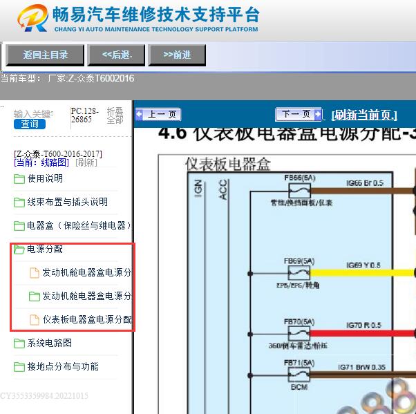 2016年众泰T600保险丝电路图