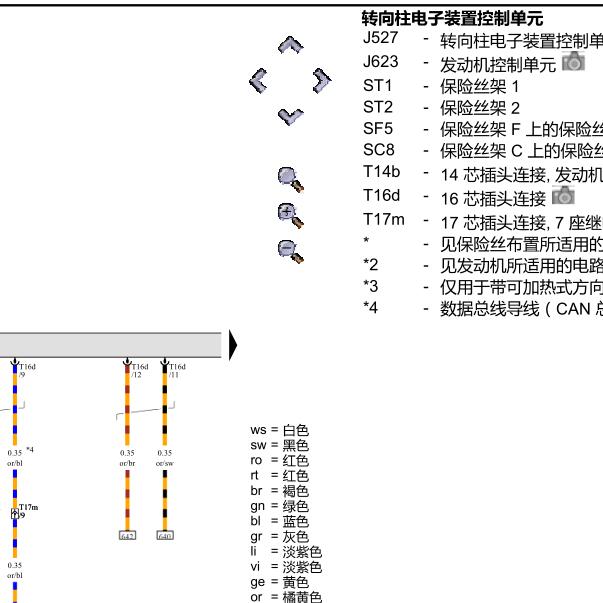 2013年奥迪A8L转向电路图