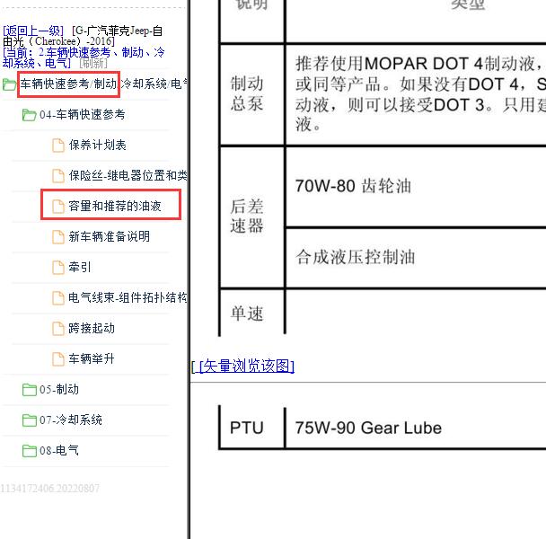 2016年吉普自由光 差速器油规格