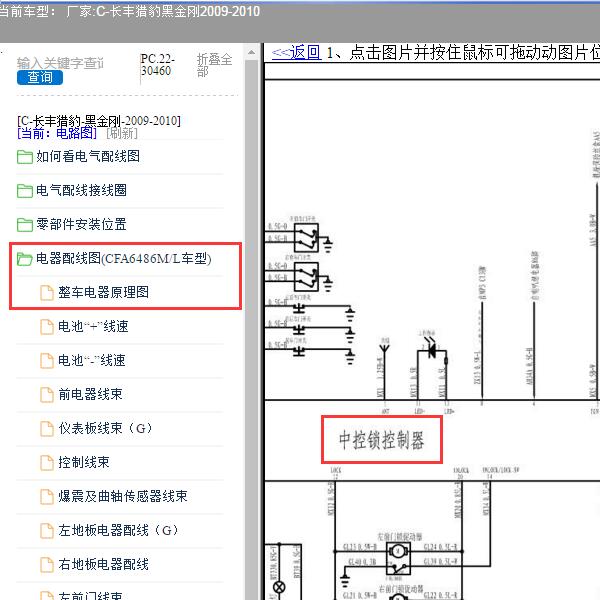 2009-2010年长丰猎豹-黑金刚 中控电路图