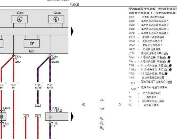 2021年奥迪A6L变速箱电路图