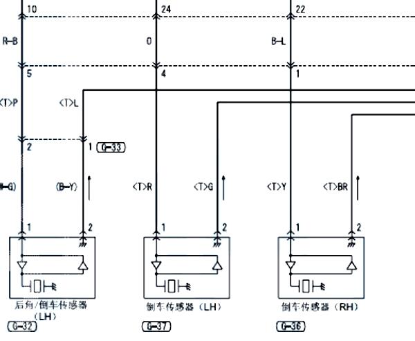 07年三菱格蓝迪倒车雷达线路图