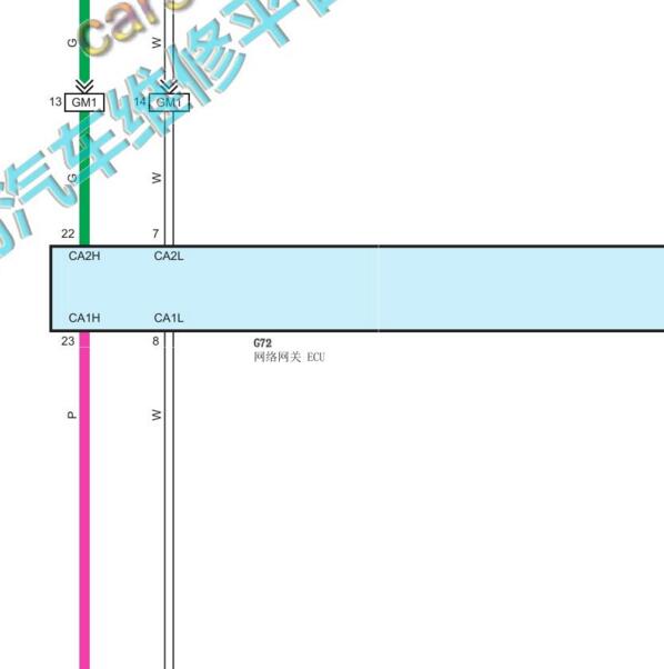 2021年丰田RAV4 网关电路图