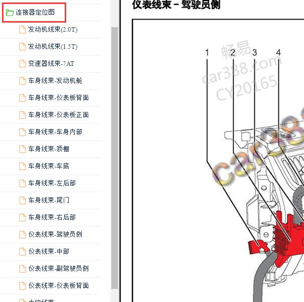 2018-2020年荣威RX5 全车部件位置