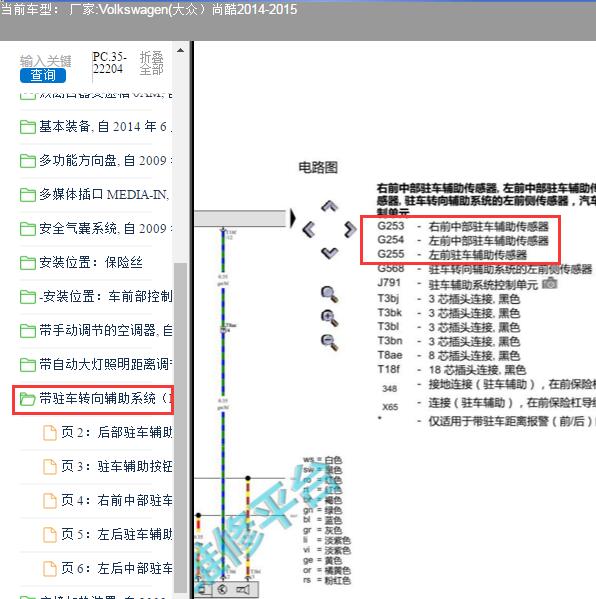 2014年大众尚酷前雷达电路图