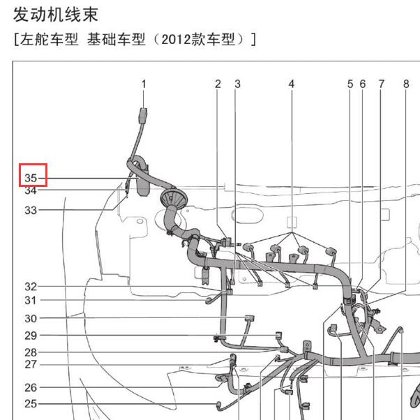 2012-2016年长城C50 发动机控制模块位置