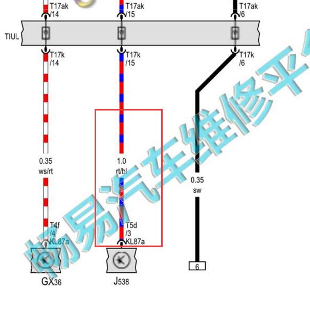2020-2021年大众威然燃油泵模块供电电路图