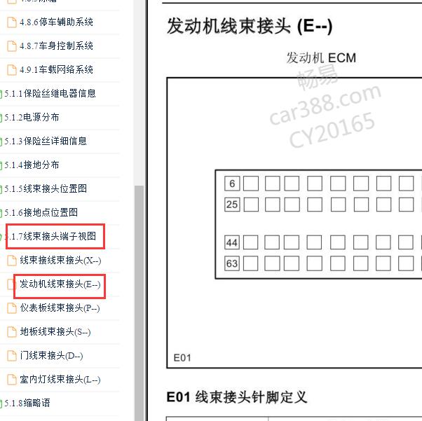 2012-2013年长安欧诺 4G15V发动机针脚插头