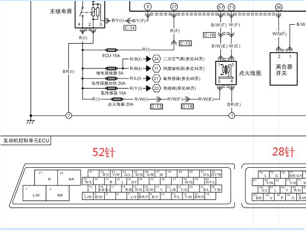 2011年奔腾B50发动机线路图和针脚图