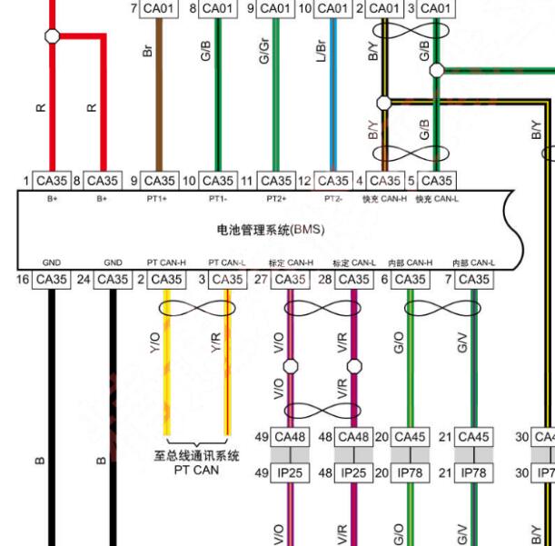 2021年天际ME7   BMS电池系统电路图