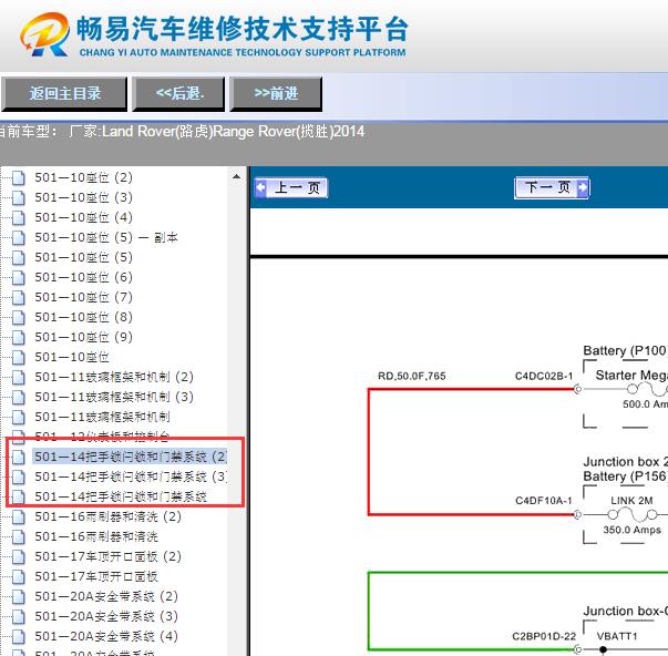 2014年路虎揽胜尾门电路图