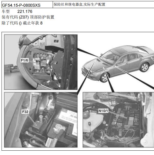 2004年奔驰S600保险定义及电源电路图