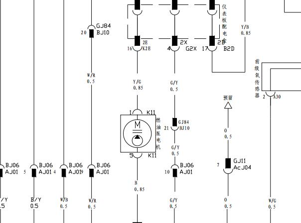 比亚迪汽车BYD476ZQA发动机油泵电路图