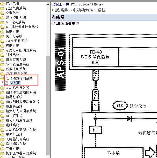2010年斯巴鲁傲虎转向系统电路图.