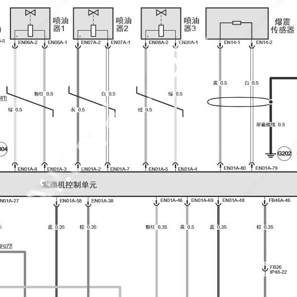 2019年广汽传祺GS3 3B15J1发动机喷油嘴电路图