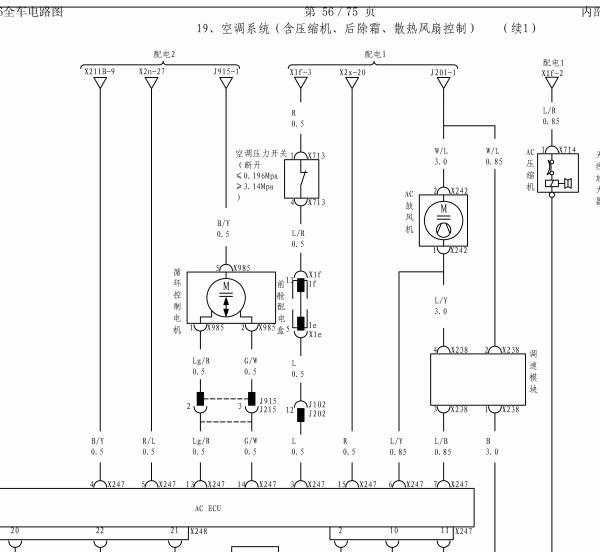 2010年比亚迪F6空调电路图及空调模块位置