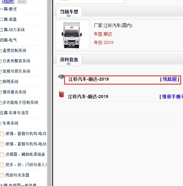 2019年江铃顺达全车电路图
