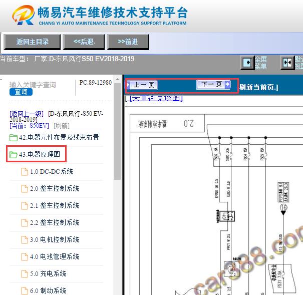 2018-2019年东风风行 S50 EV全车电路图