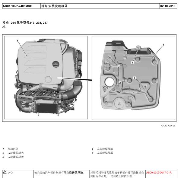 2019年奔驰E300L发动机维修手册