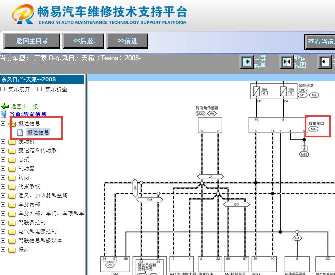 2008年东风日产天籁OBD电路图资料