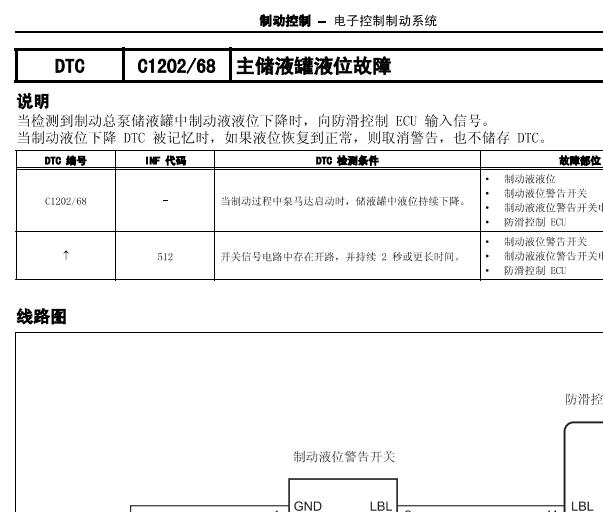 2005年雷克萨斯GS430 故障码C1202诊断资料