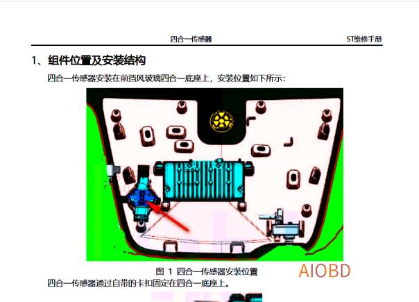 2022年比亚迪腾势D9四合一传感器的位置