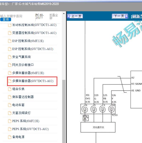2019-2020年长城哈弗M6 音响系统电路图