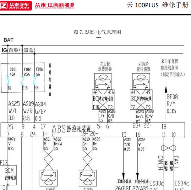 众泰云100PLUS ABS电路图