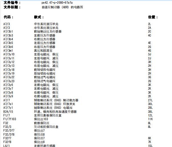 2010年奔驰S400 ABS电路图