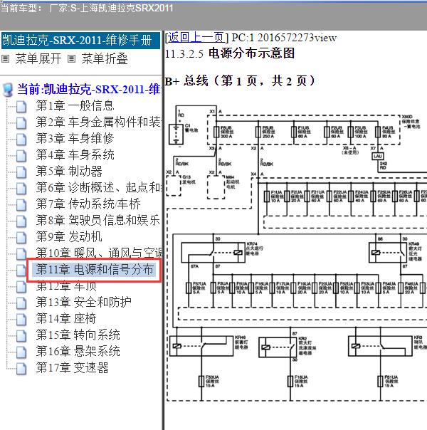 2011年凯迪拉克SRX保险电路图