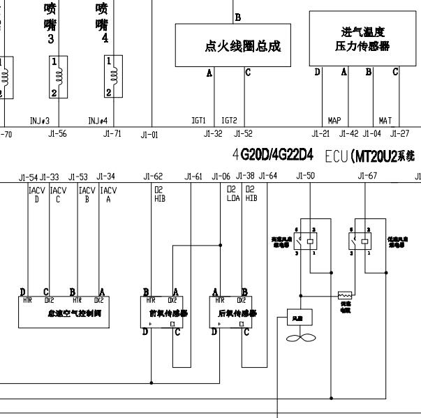 金杯海狮4G20D发动机怠速控制电路图