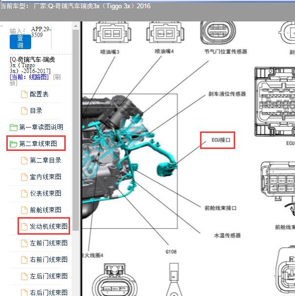 2016年奇瑞汽车瑞虎3X发动机电脑位置
