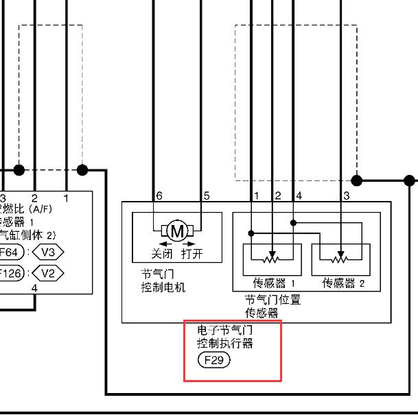 2011-2012年日产天籁 VQ25发动机节气门电路图