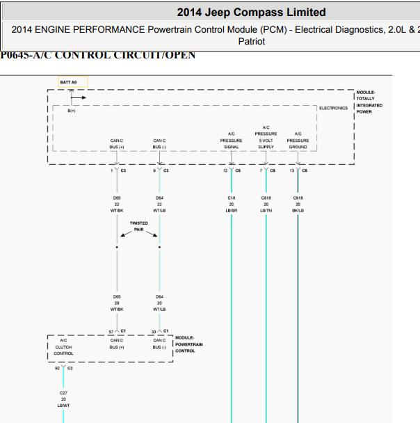 2014年吉普指南者P0645故障码资料