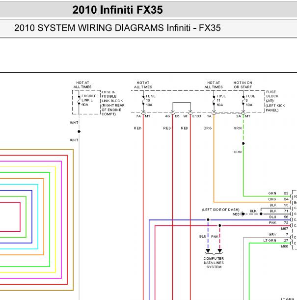 2010年英菲尼迪FX35转向灯电路图