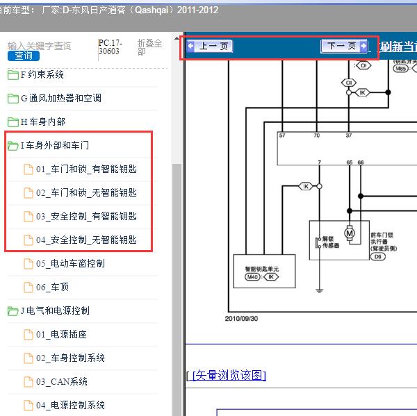 2011-2012年东风日产-逍客（Qashqai）智能系统电路图