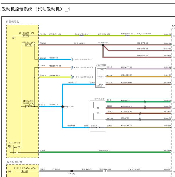 2017年江铃域虎发动机电路图