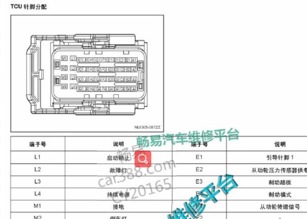 13年吉利远景CVT波箱针脚图