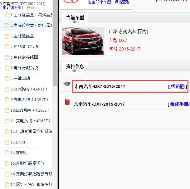 2015-2017年东南DX7 全车电路图