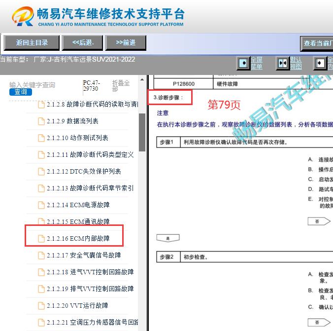 2021-2022年吉利远景X6 P046700故障码资料
