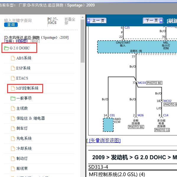 2009年东风悦达.起亚-狮跑（Sportage）OBD电路图