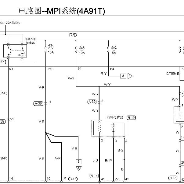 三菱4A91T发动机电路图