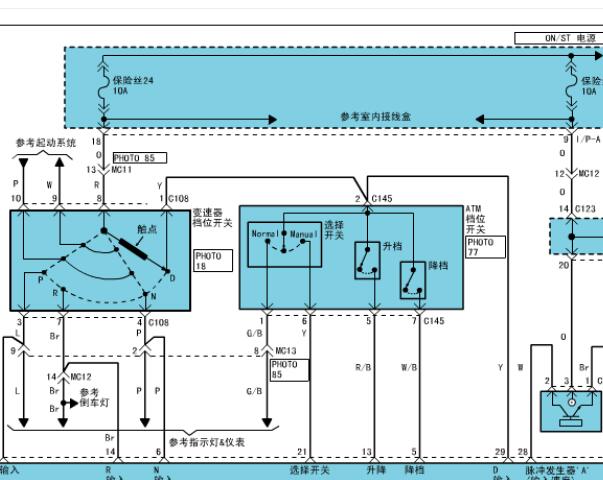 2011年现代途胜变速箱电路图和传感器位置以及发动机针脚资料