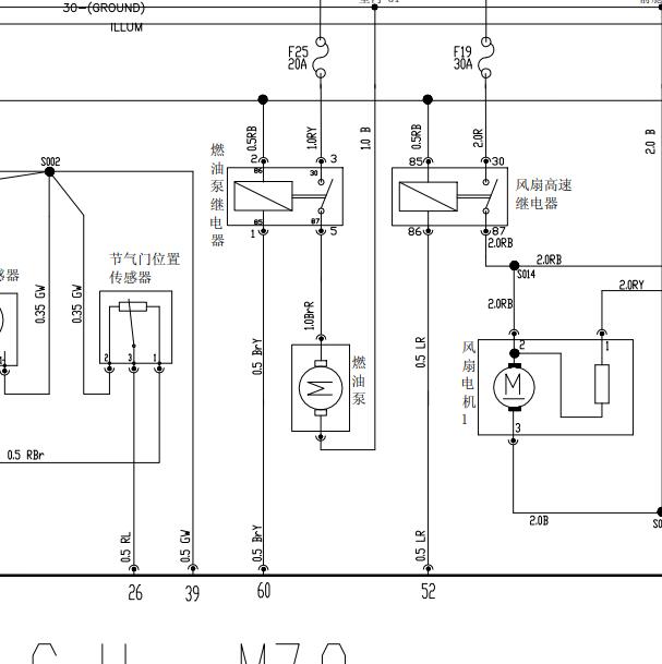 奇瑞旗云2 477F发动机油泵电路图