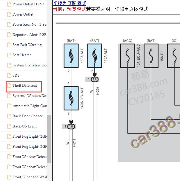 2017-2020年丰田塞纳防盗电路图