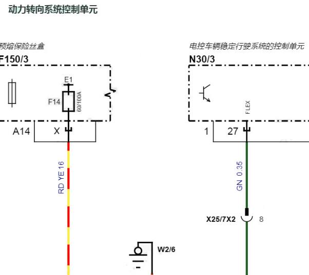 2022年奔驰C260 转向系统电路图