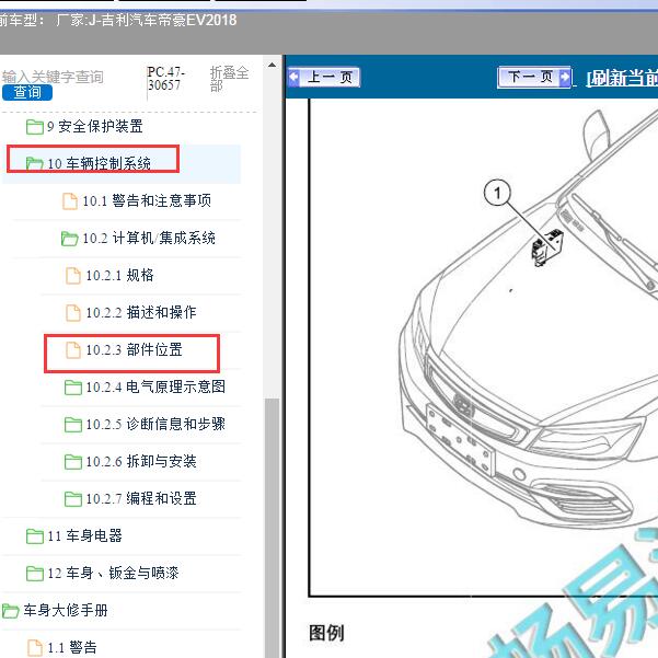 2018年吉利汽车-帝豪EV 整车控制器位置