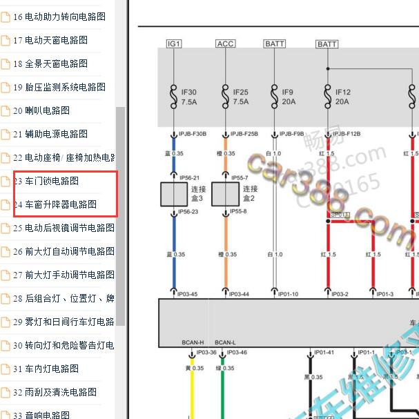 2017-2019年车身控制电路图