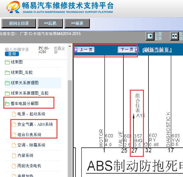 2014-2015年长城M4车速传感器电路图