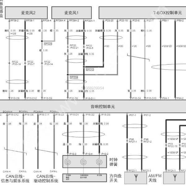 2019-2020年传祺GS8音响及显示屏电路图